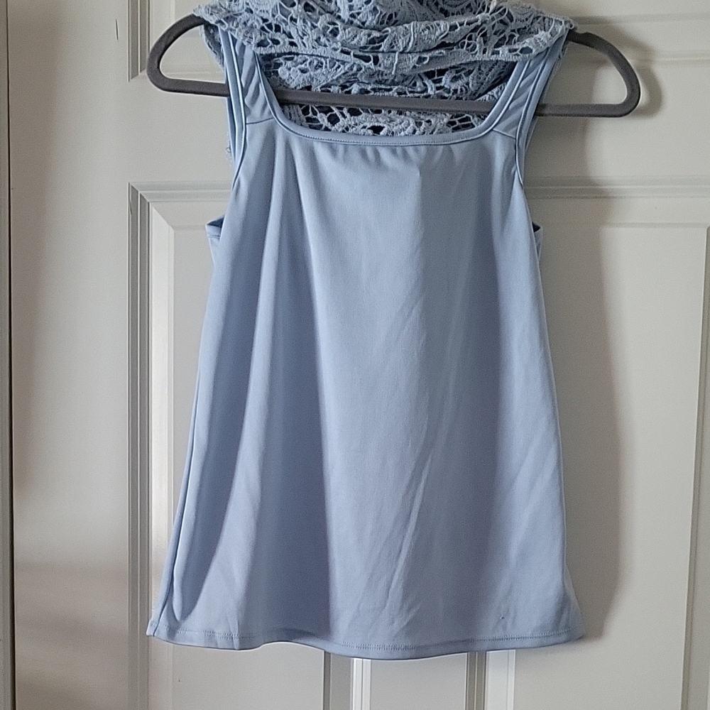 BFA Classics Light Blue Lace Long Sleeve Blouse Women's Small - Picture 8 of 11